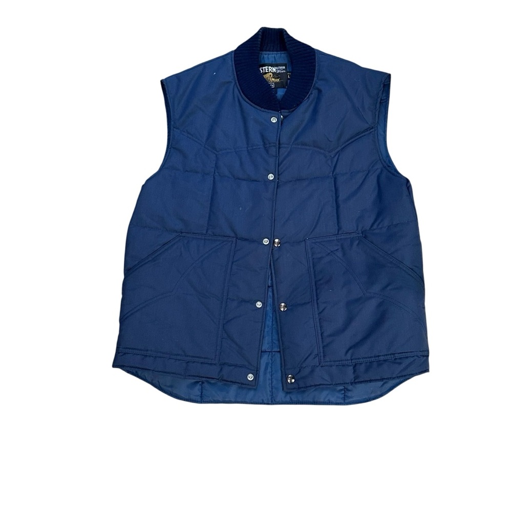Vintage Sears Western Outdoor Wear Quilted Vest – Navy Blue – Size Large